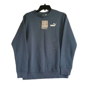 Puma Essentials Logo‎ Crew Neck Sweatshirt Blue Relaxed Fit Size XS